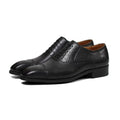 Handmade Dark Brown Cap-Toe Oxford Brogue Shoes for Men, Leather Lace-Up Dress Shoes