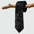 Tonal Floral Mulberry Silk Necktie, Yarn-Dyed Jacquard Woven Mens Tie