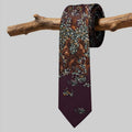 Hunting Dog & Deer Mulberry Silk Necktie, Yarn-Dyed Jacquard Woven Mens Tie
