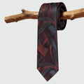 Abstract Ribbon Mulberry Silk Necktie, Yarn-Dyed Jacquard Woven Mens Tie