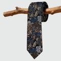 Vintage Botanical Mulberry Silk Necktie, Yarn-Dyed Jacquard Woven Mens Tie