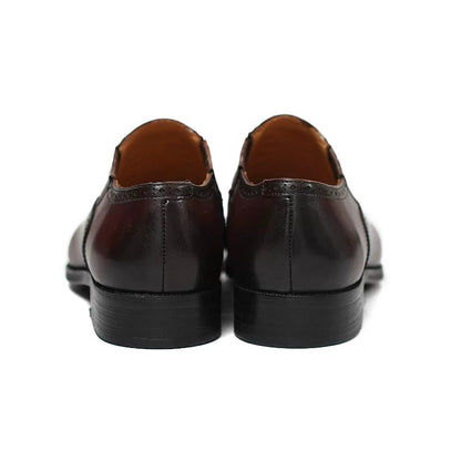 Handmade Dark Brown Cap-Toe Oxford Brogue Shoes for Men, Leather Lace-Up Dress Shoes