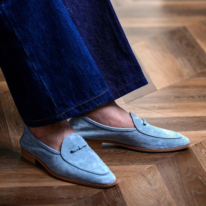 Handmade Suede Tassel Loafers for Men